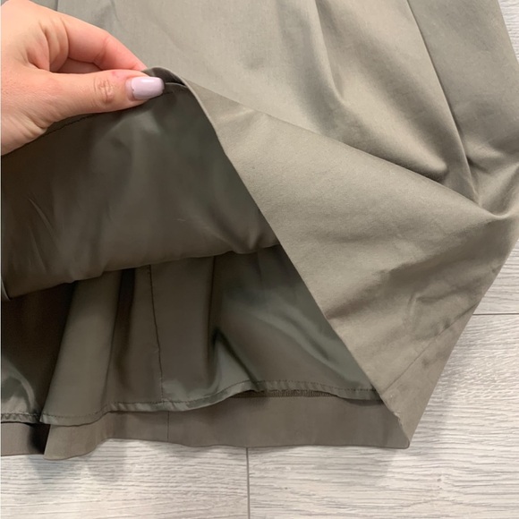 REISS Rakele Front Pleat Khaki Dress - Picture 8 of 16